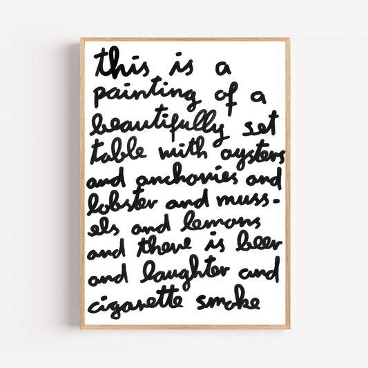 "beautifully set table" limited and signed fine art print