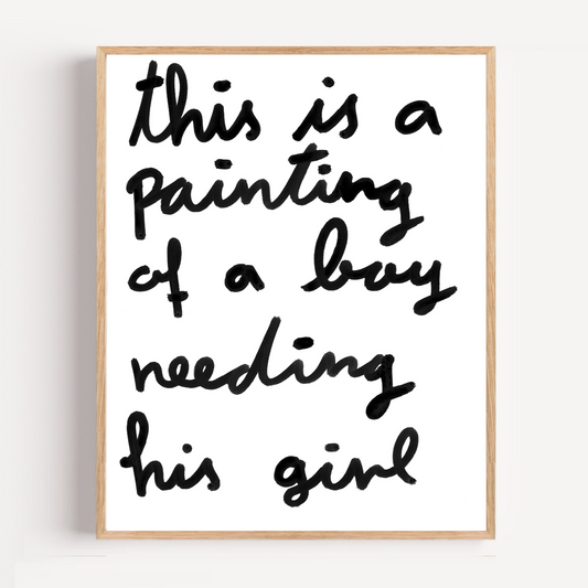 "boy needing his girl" limited and signed fine art print