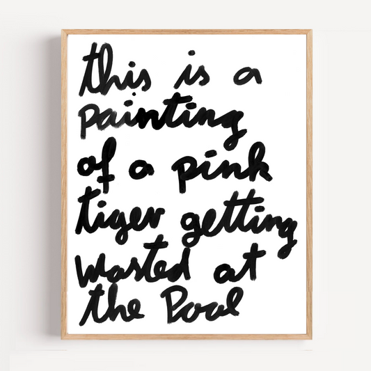 "pink tiger" limited and signed fine art print